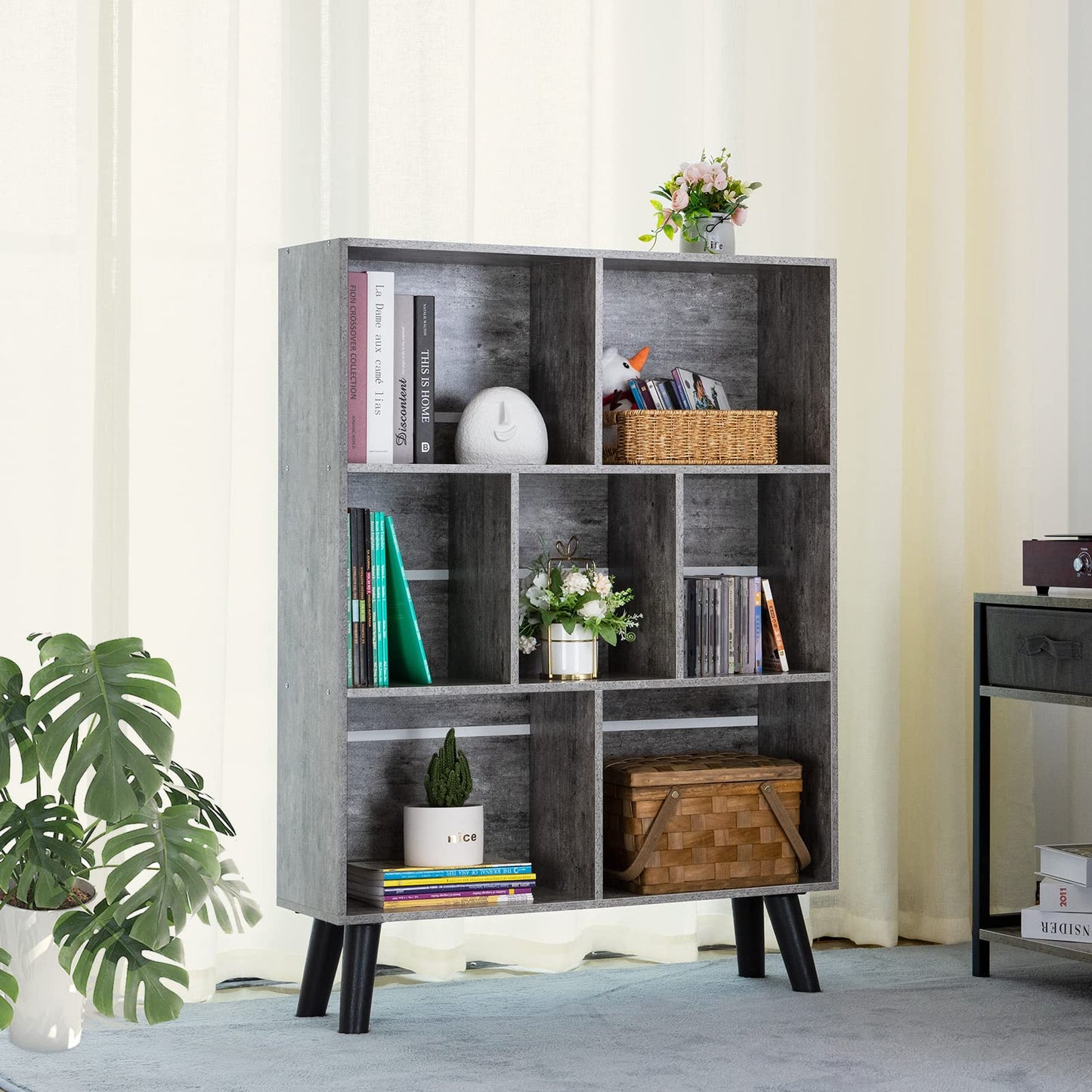 Dirty Gray Bookshelf