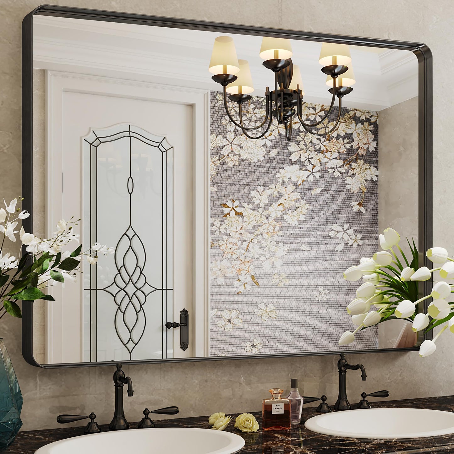 Wall Mounted Vanity Round Corner Mirror