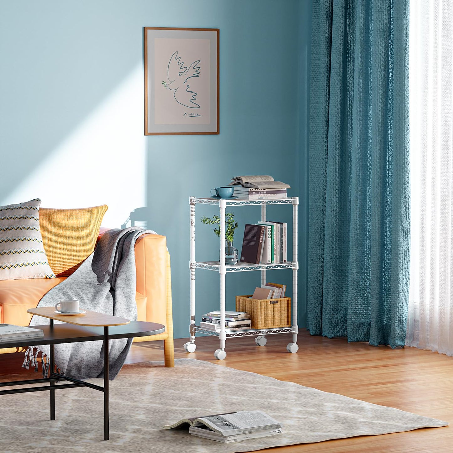 White Storage Shelves Rack And Kitchen Rack