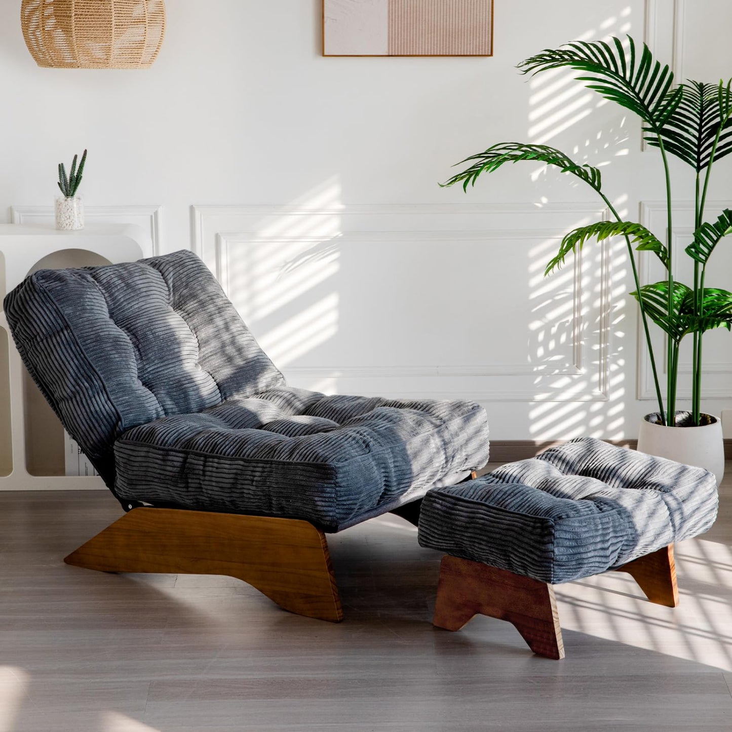 Accent Chair with Ottoman and Adjustable Backrest