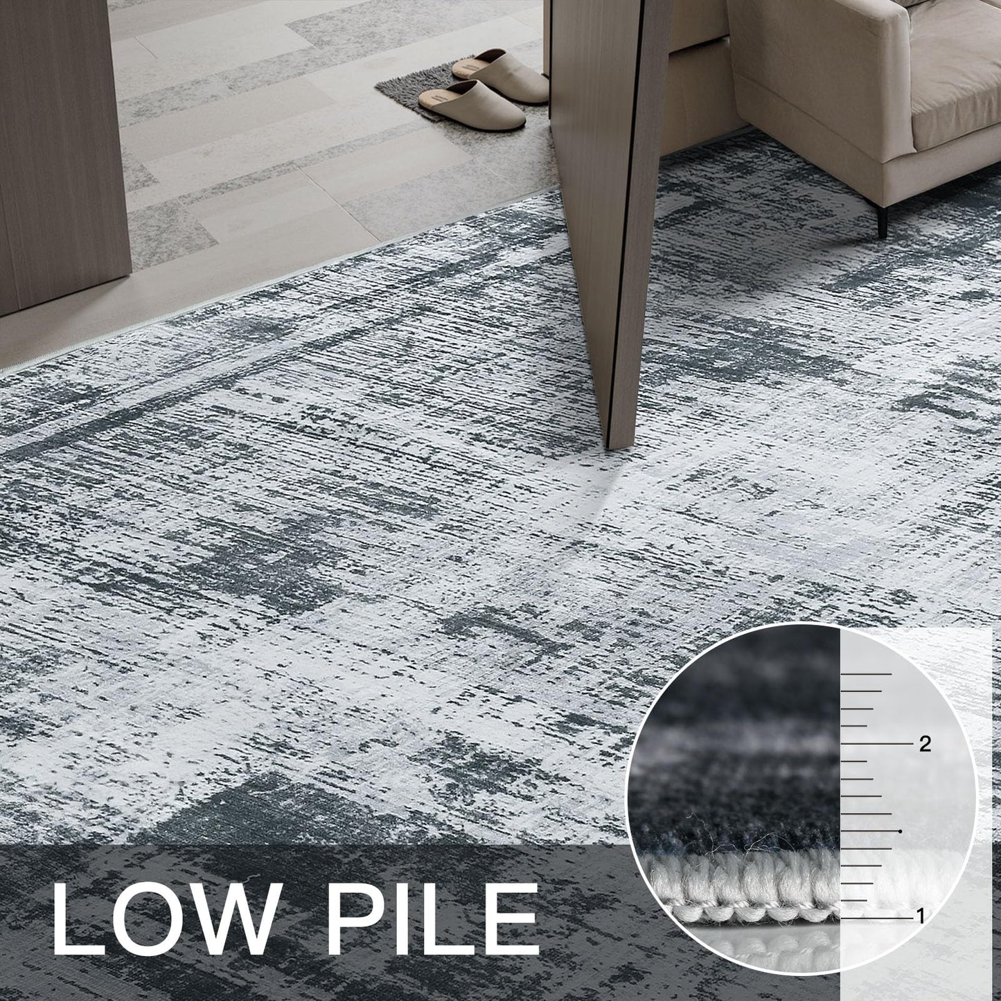 Grey Black Area Rugs
