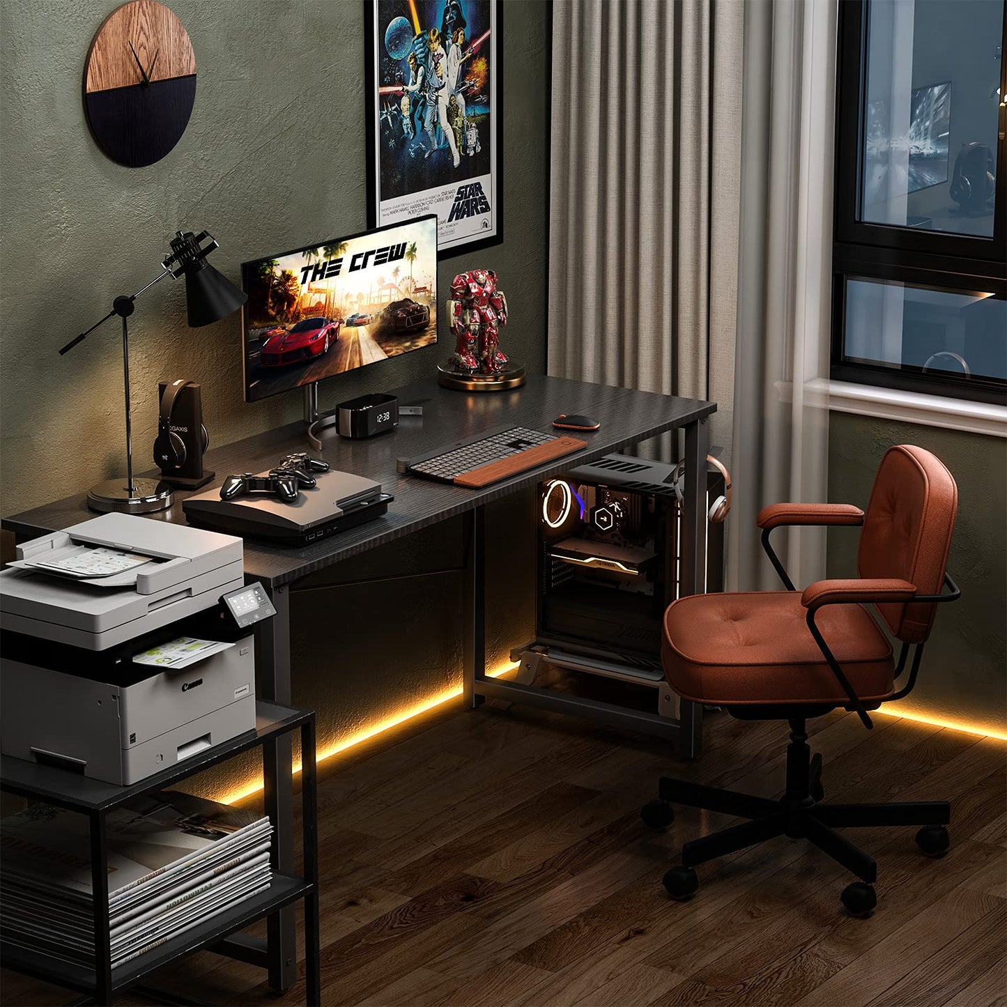 Black 48 Inches Computer Desk