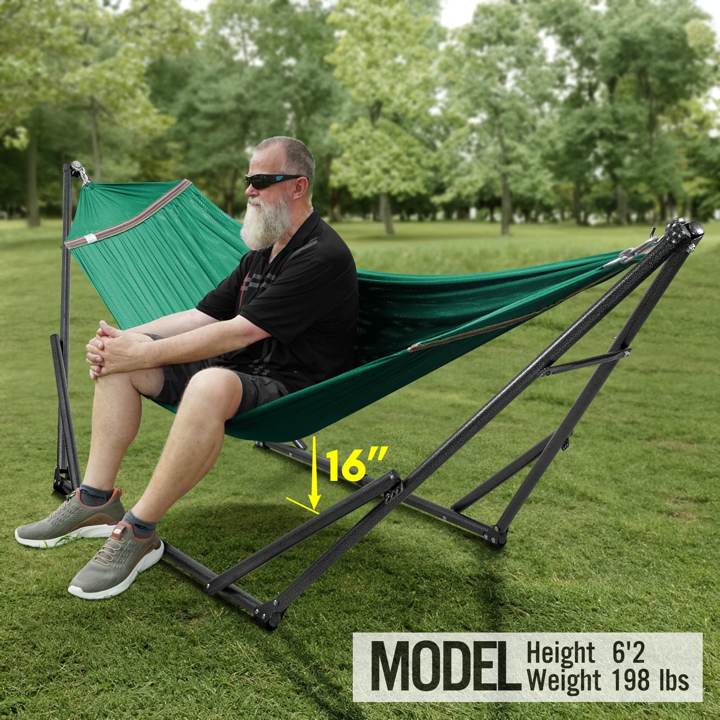 Double Hammock with Stand Included for 2 Persons