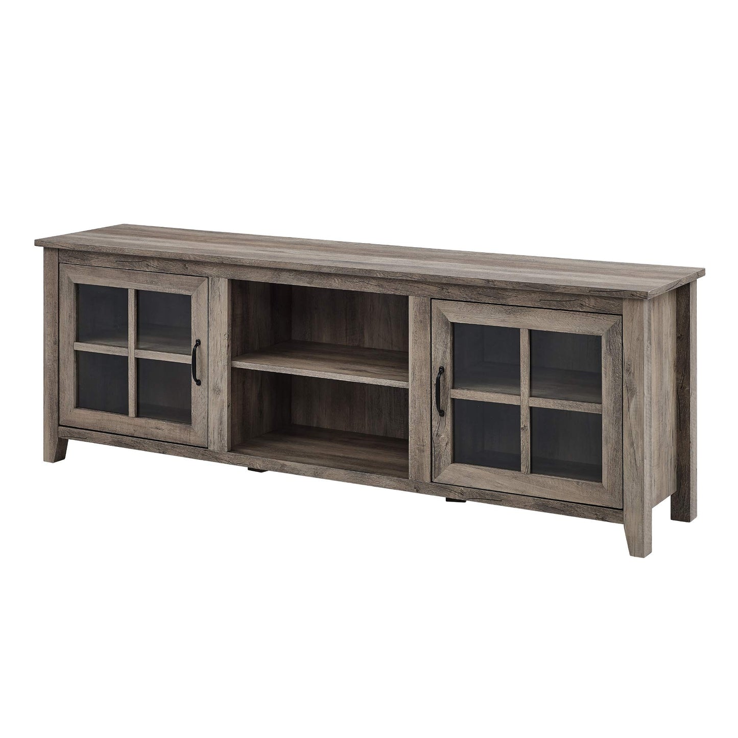 Grey Wash - 80 Inches, 70 Inch 2 Glass Door TV Stand
