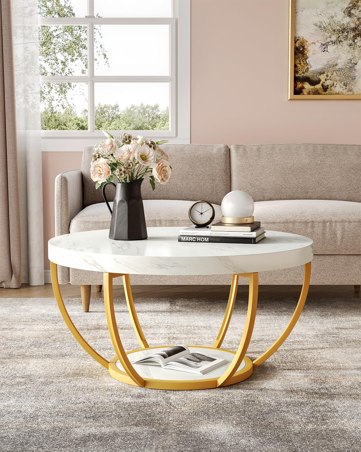 White and Gold Coffee Table