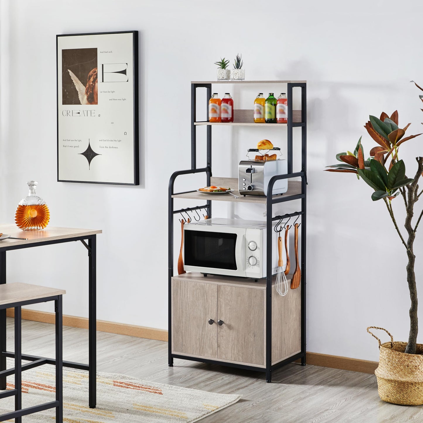 Grey Kitchen Bakers Rack