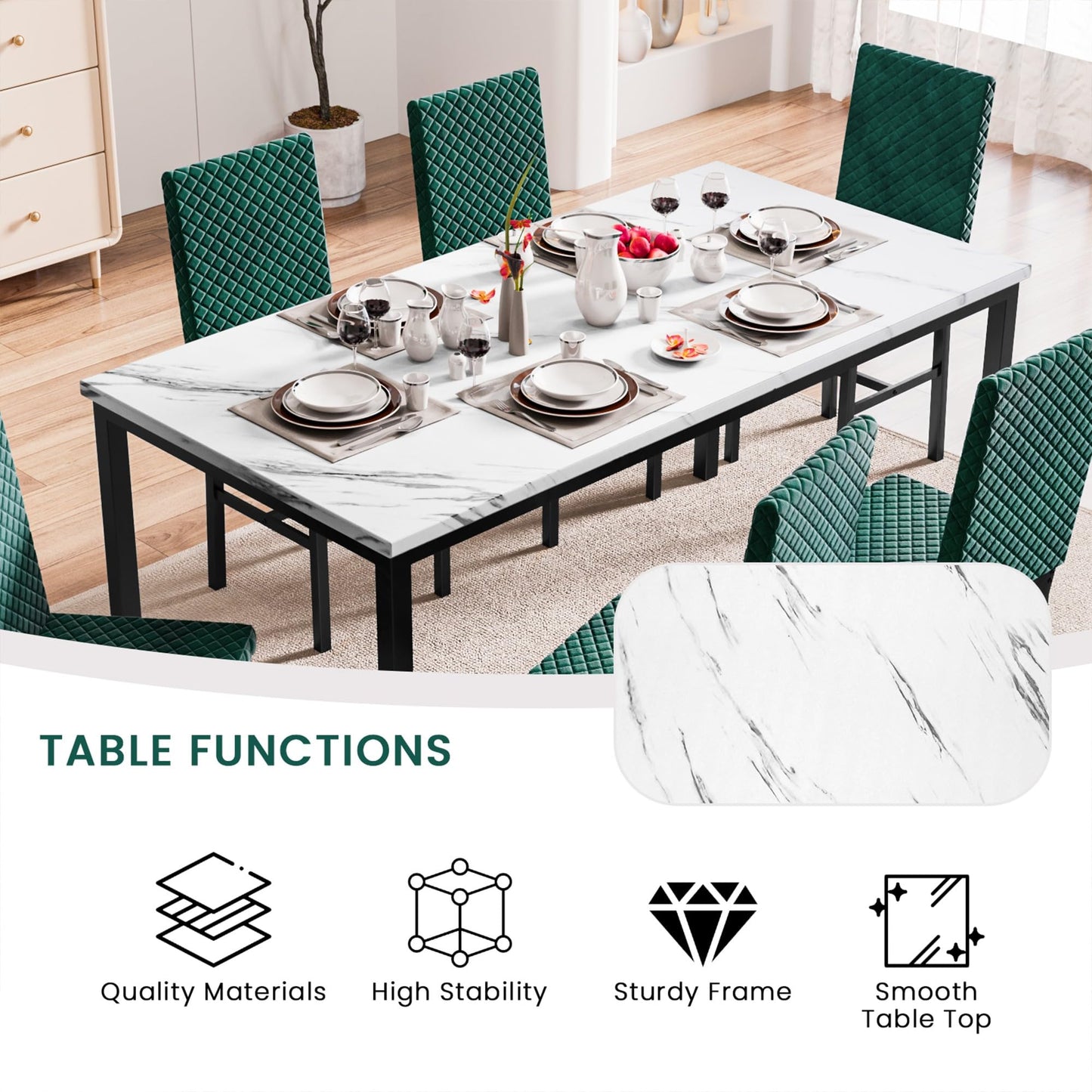 Green Dining Table Set