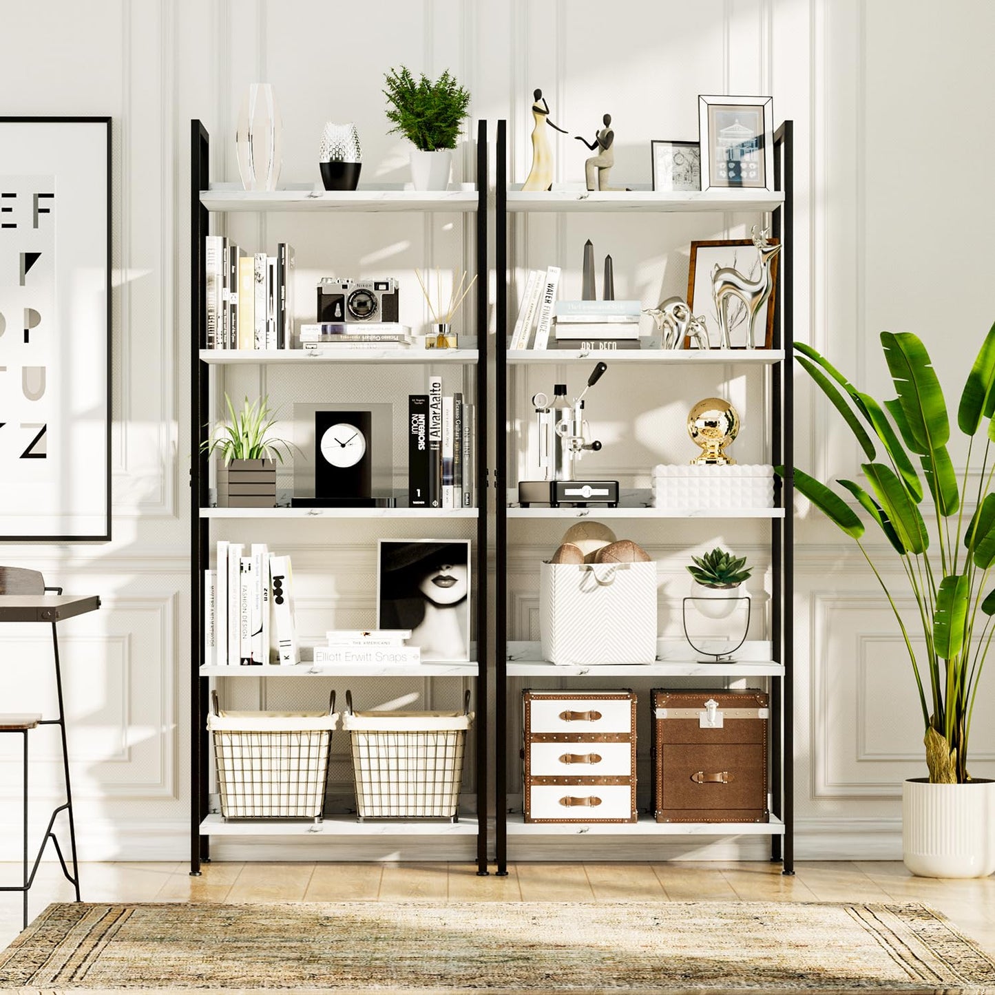 White Marble Bookshelf