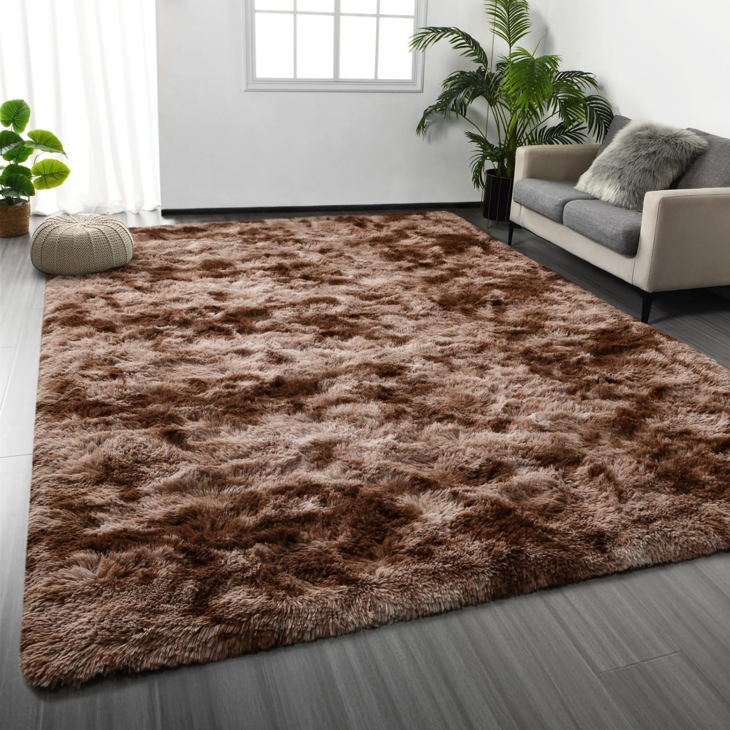 dyed Coffee Area Rugs
