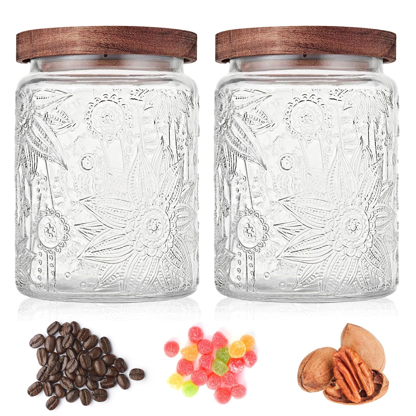 Vintage Glass Jar with Wooden Lid