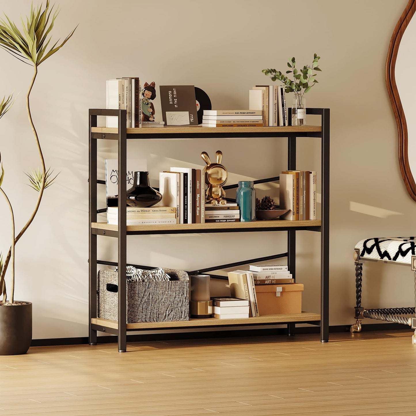 Light Coffee 3 Tier Bookshelf