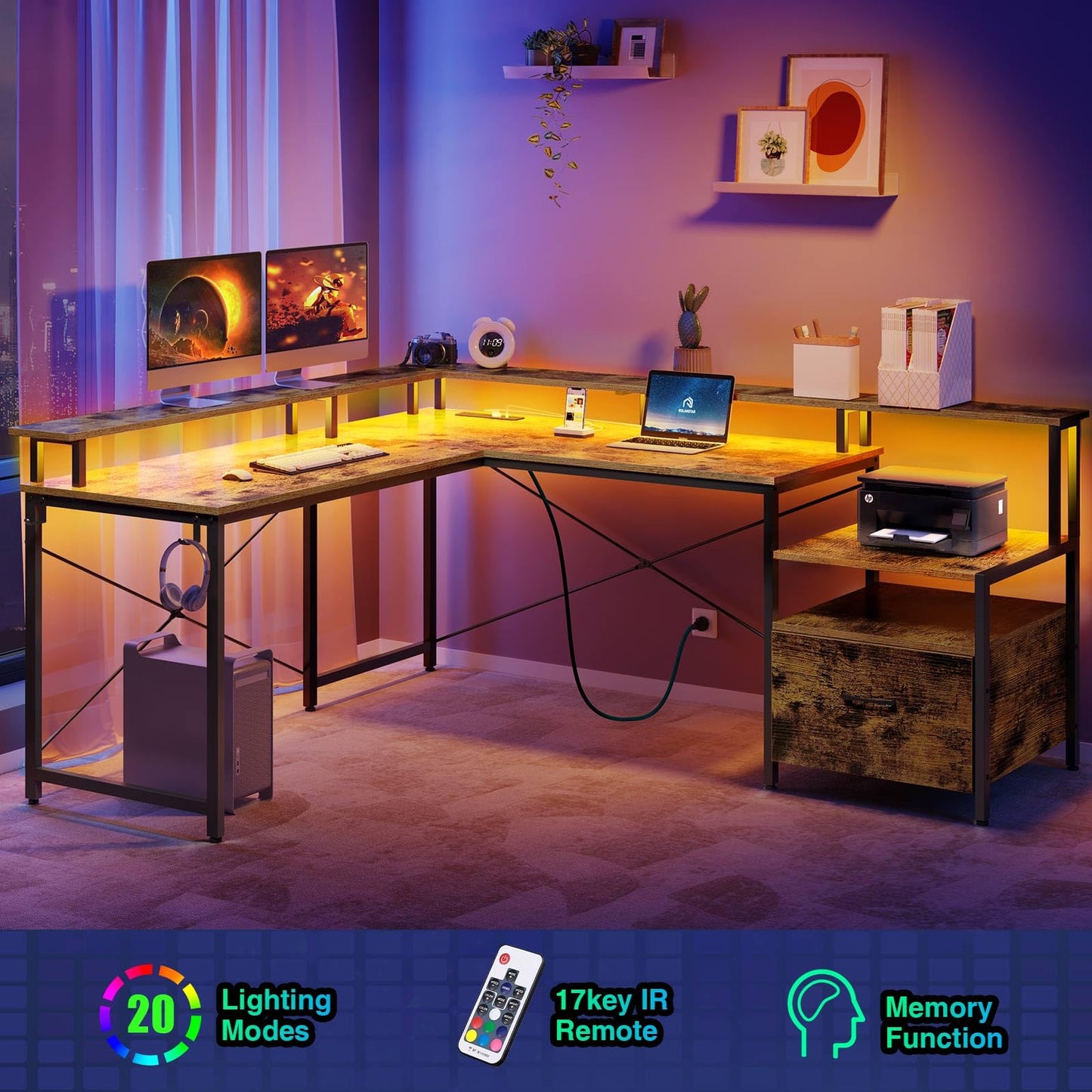 Rustic Brown Computer Desk