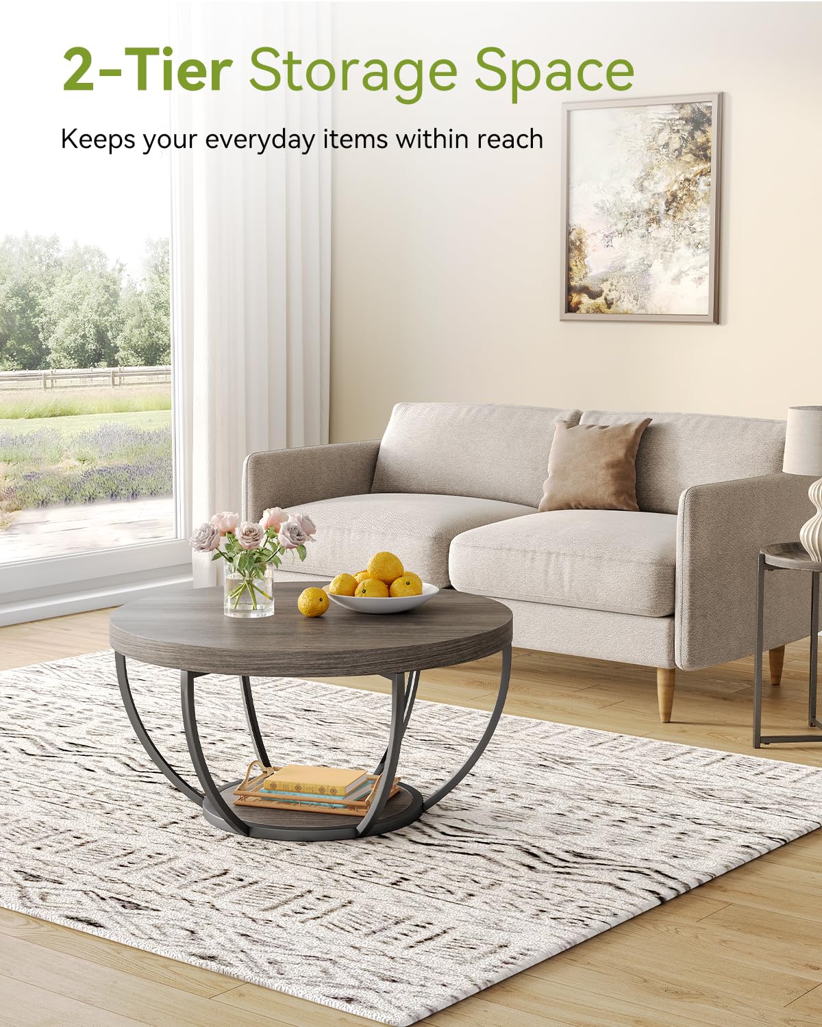 Grey and Black Coffee Table