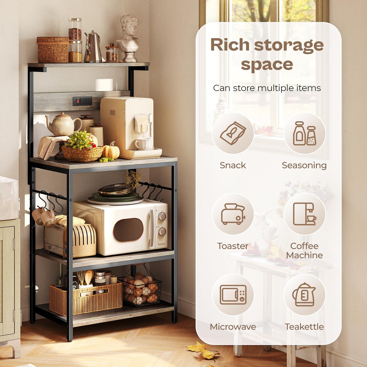Greige Kitchen Rack