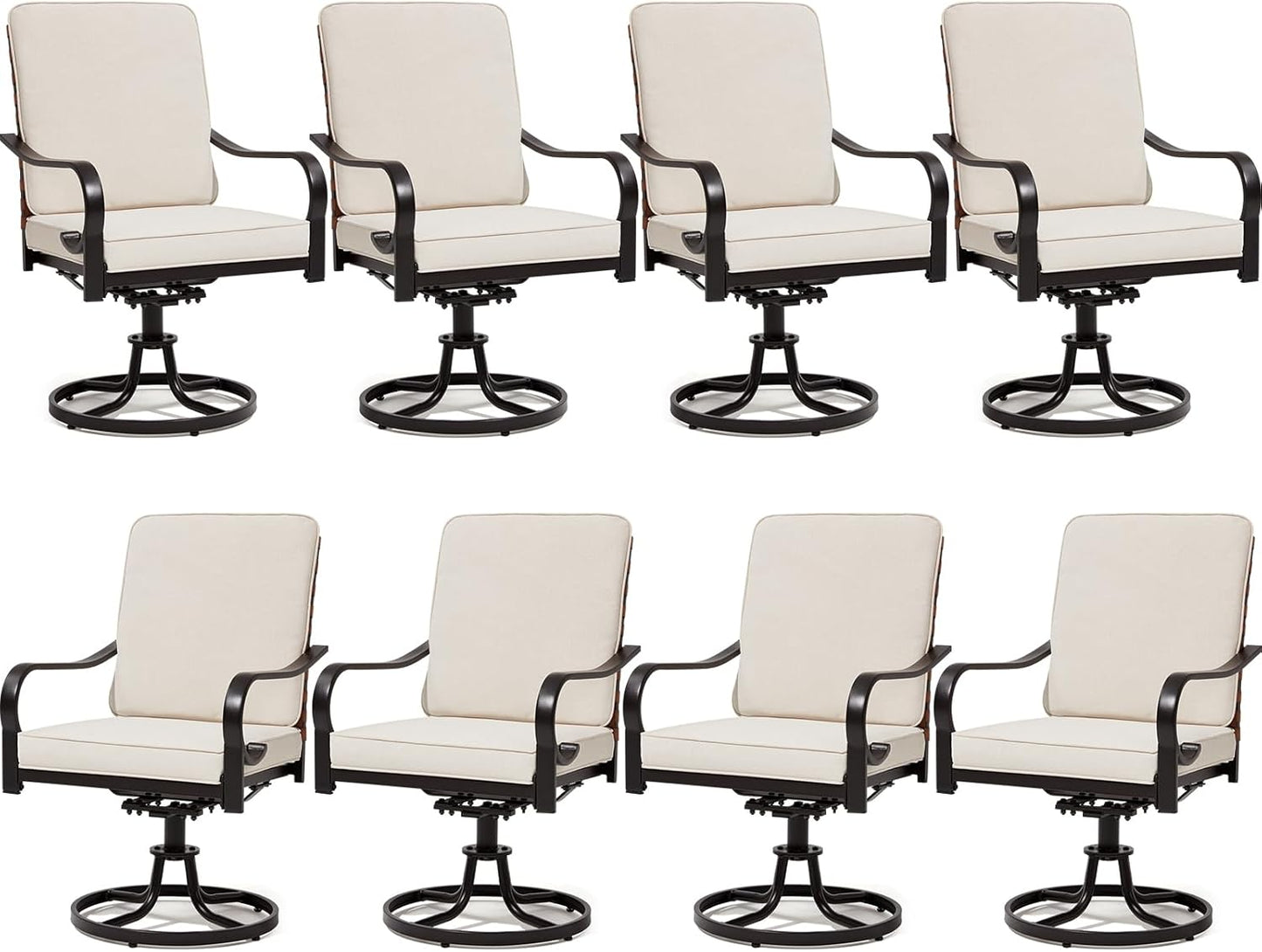 5-Piece Outdoor Dining Set - 4 Swivel Leather-Look Chairs