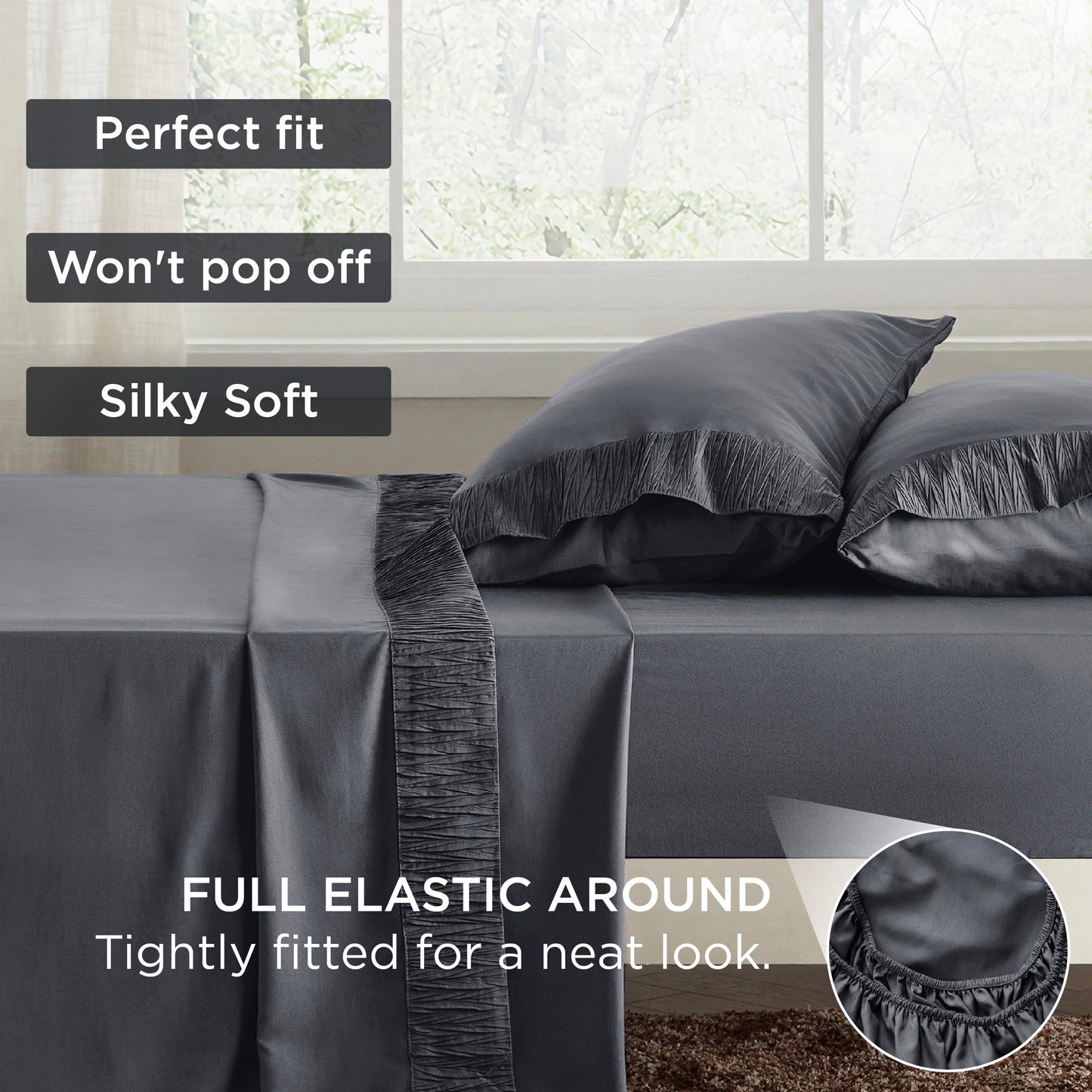 4 Pieces Luxury Bed Sheet Set