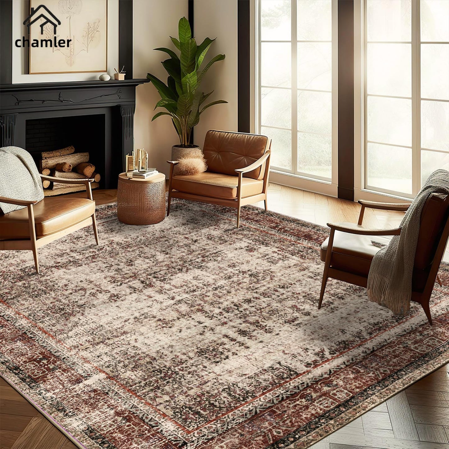 Mottled Khaki Area Rugs