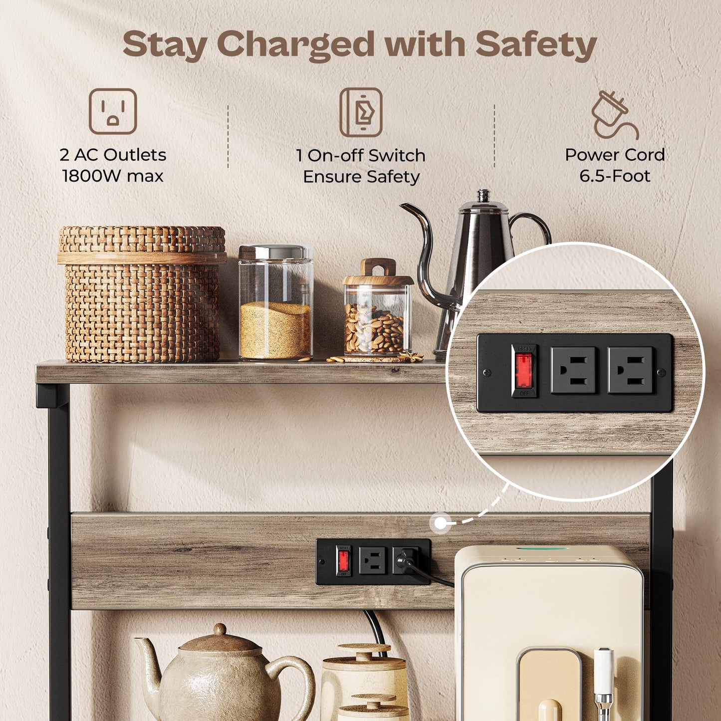 Greige Kitchen Rack