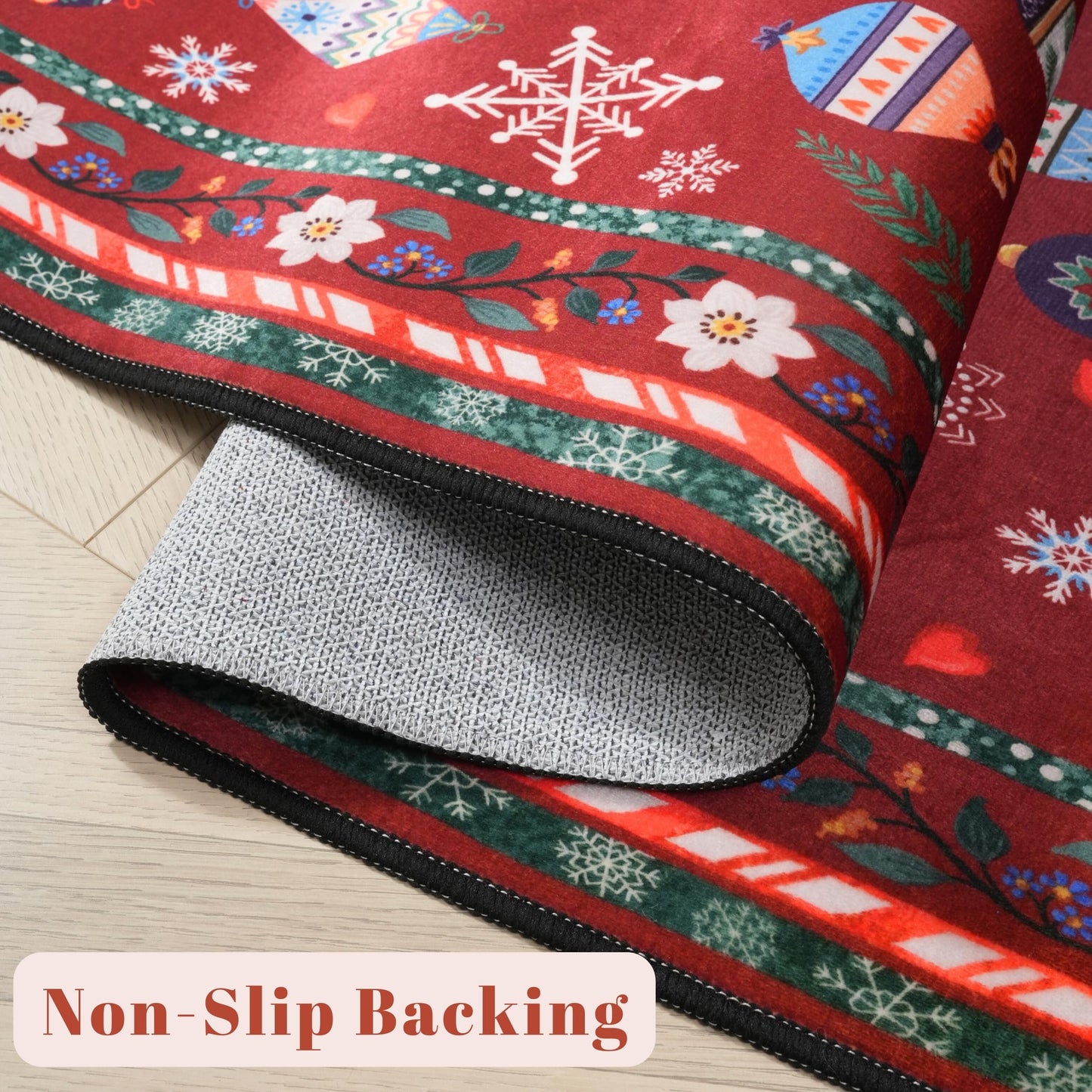 Xmas Snowflake Red Rugs