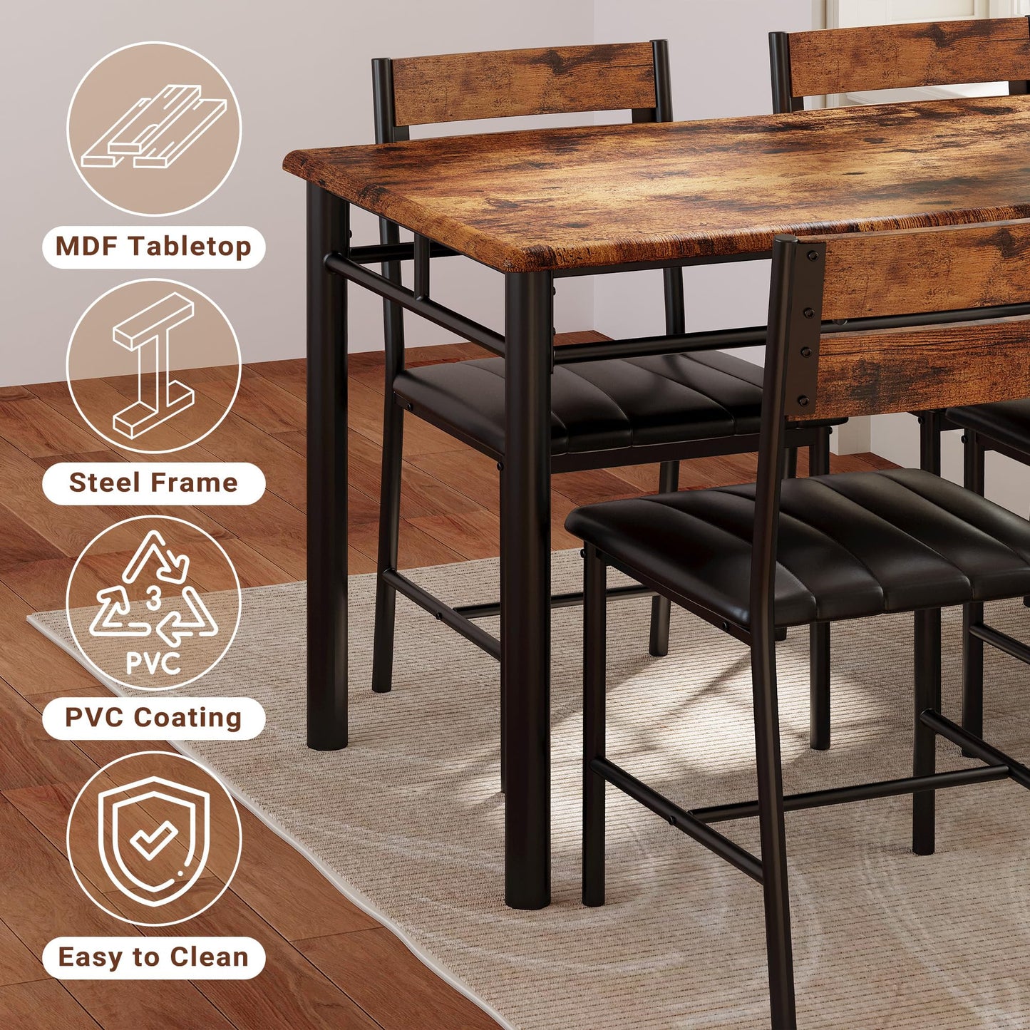Rustic Brown Dining Table