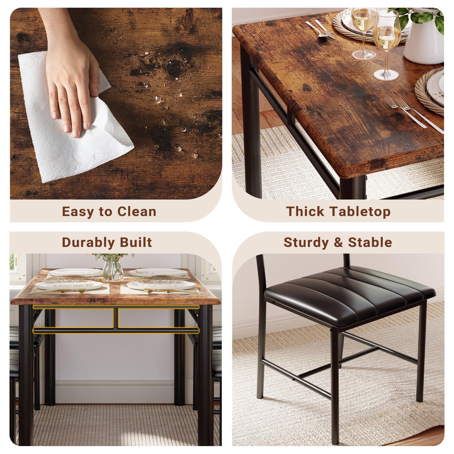 Rustic Brown Dining Table