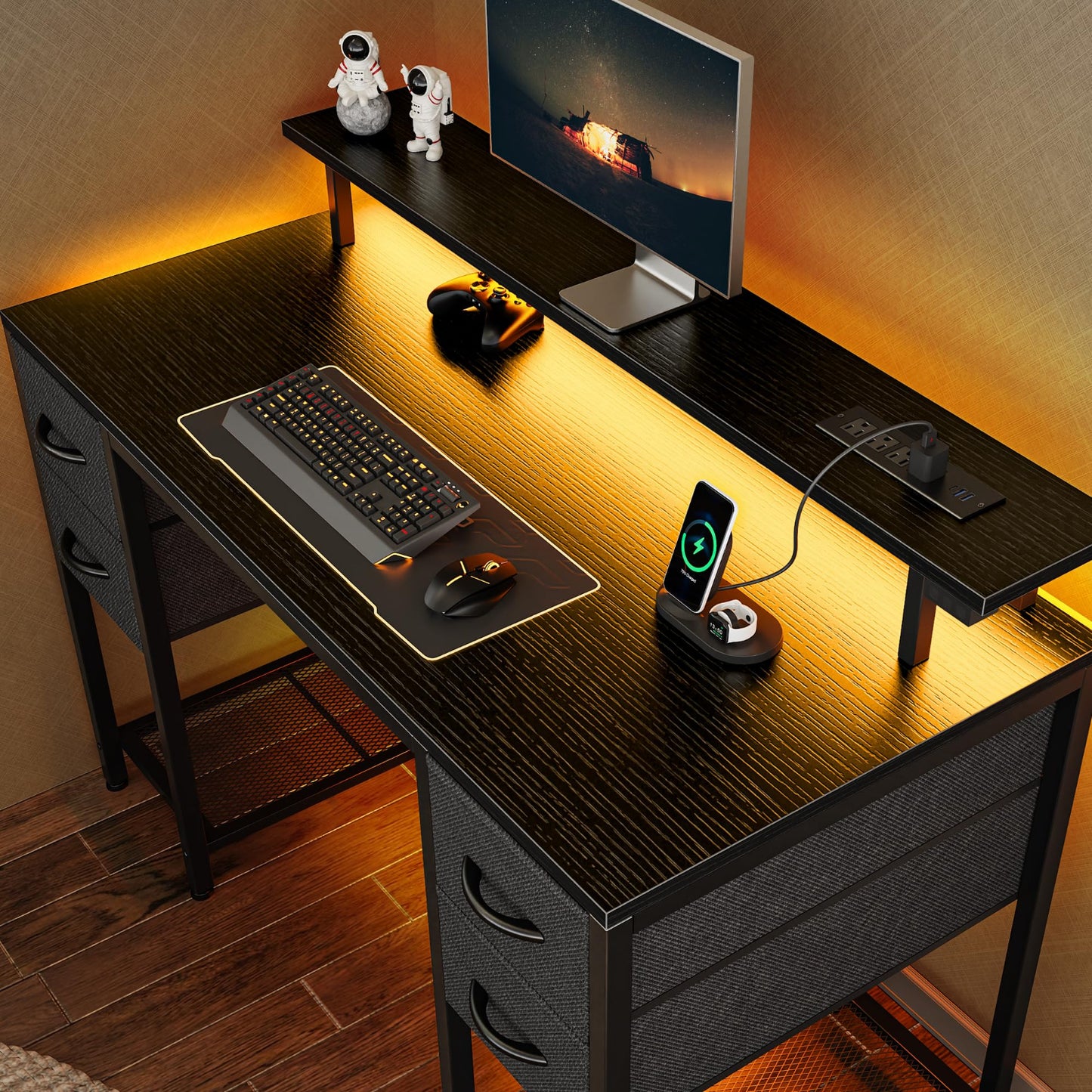 Black - Huuger 47 inch Computer Desk