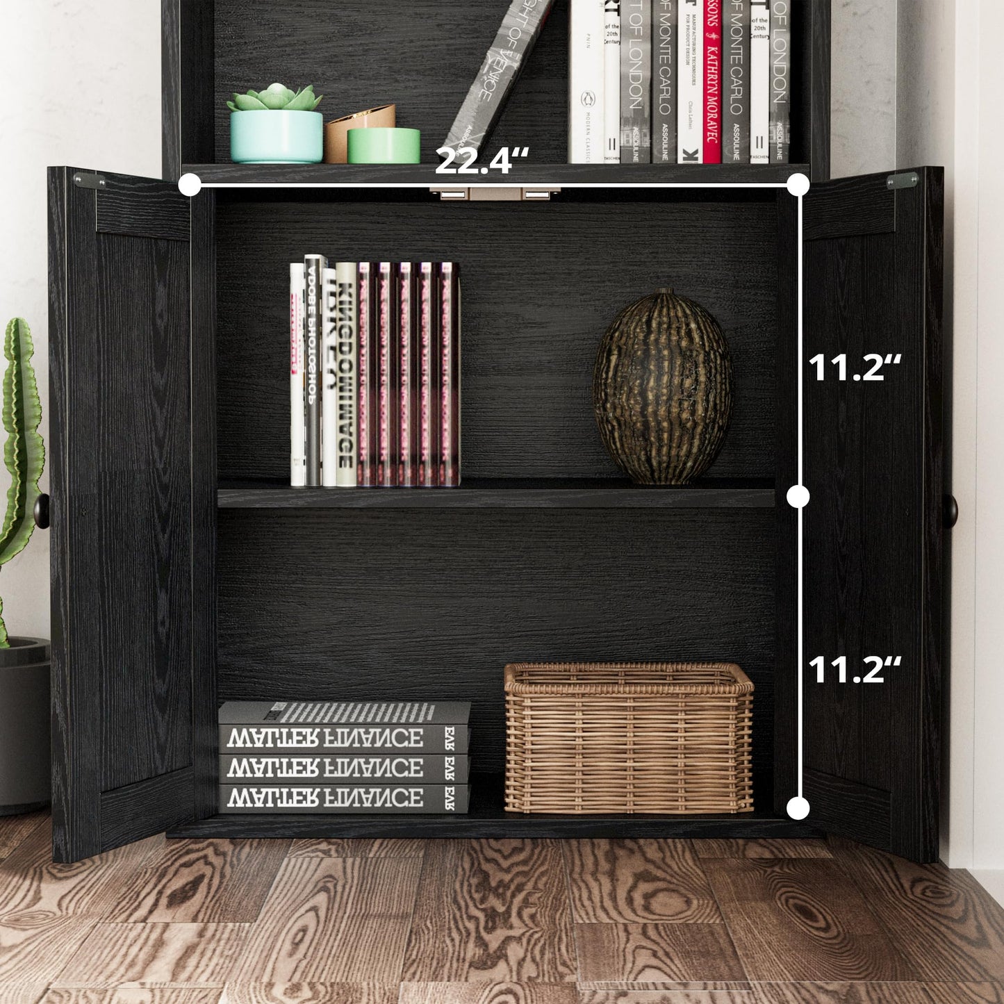 Vintage Black Bookshelves