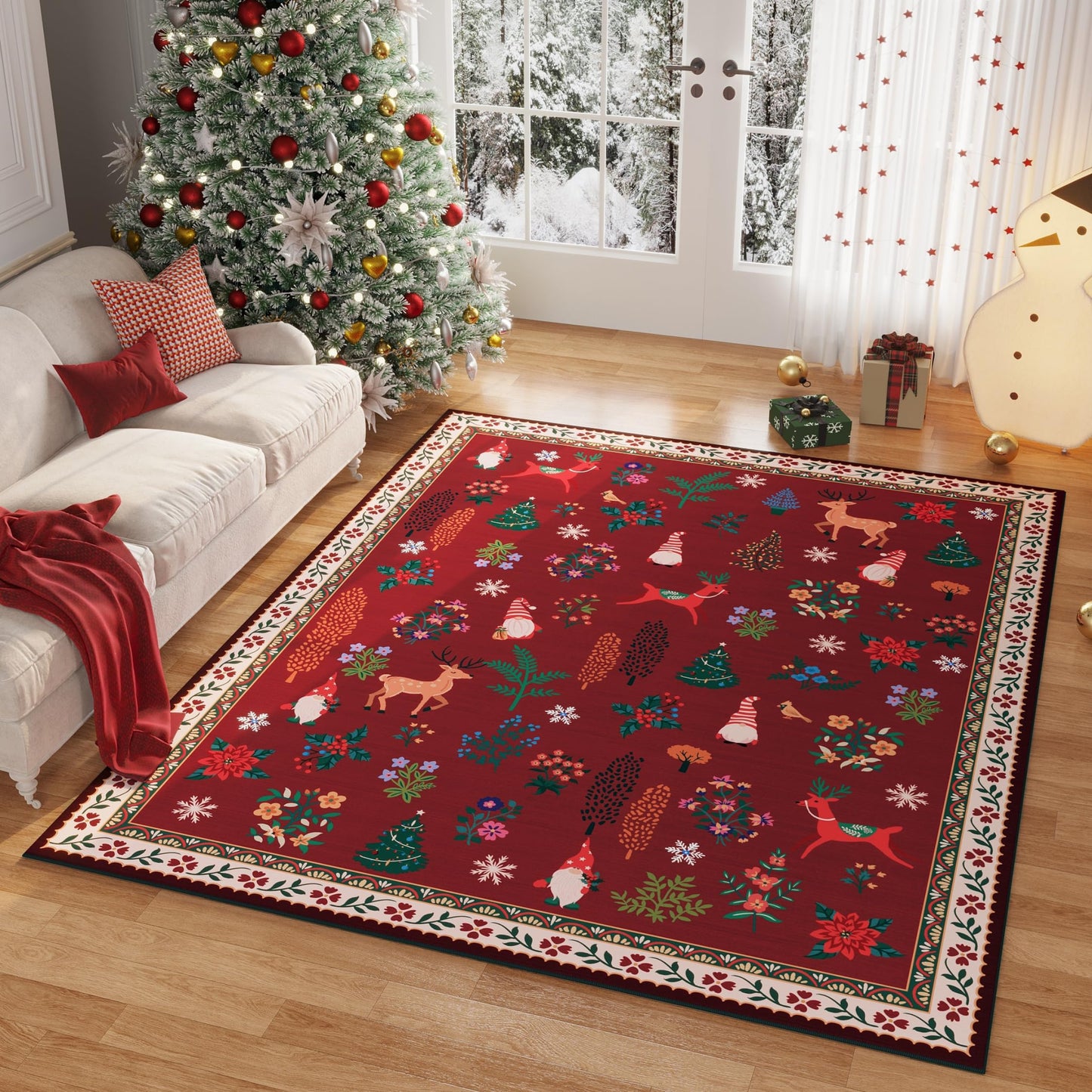 Santa Claus Red Rugs