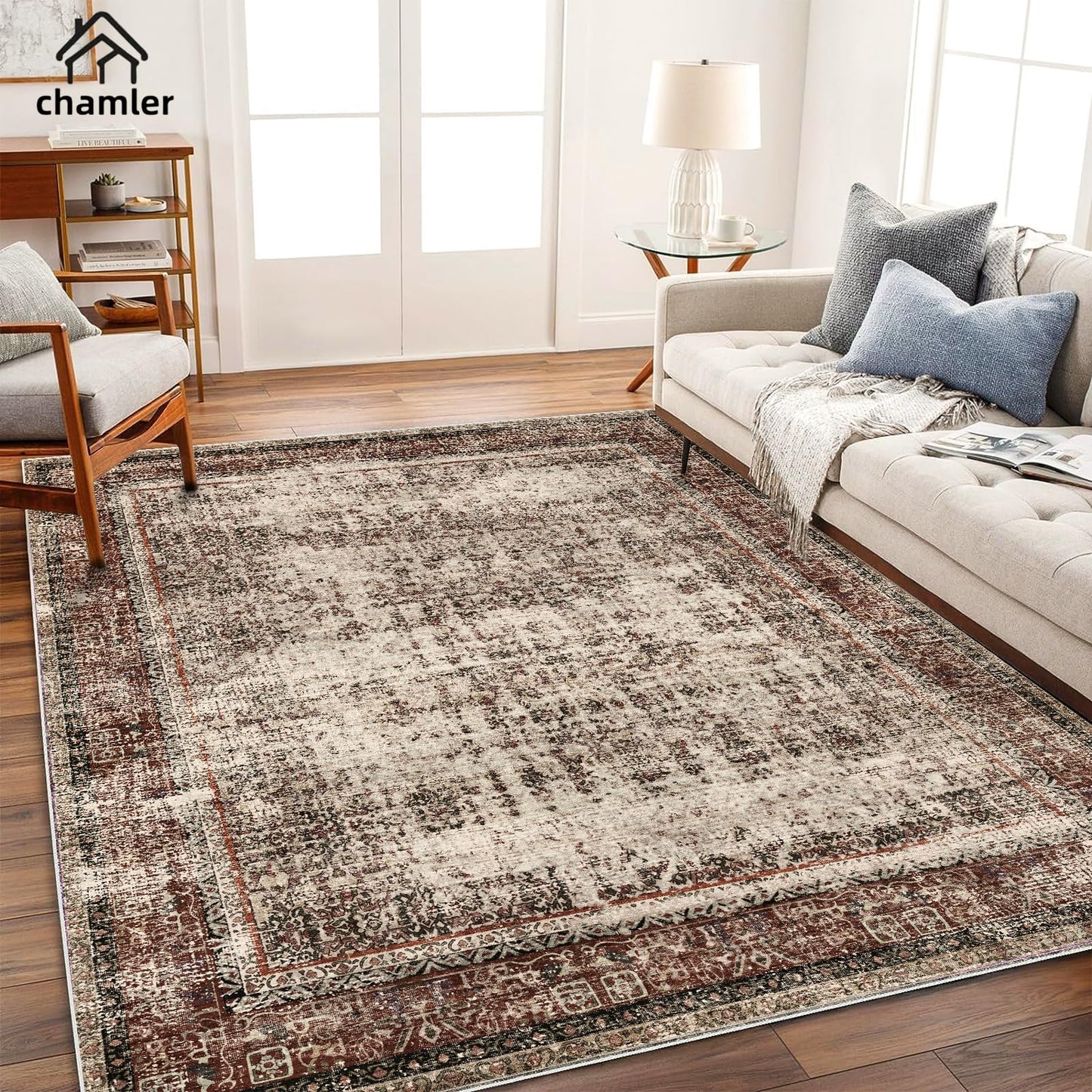 Mottled Khaki Area Rugs
