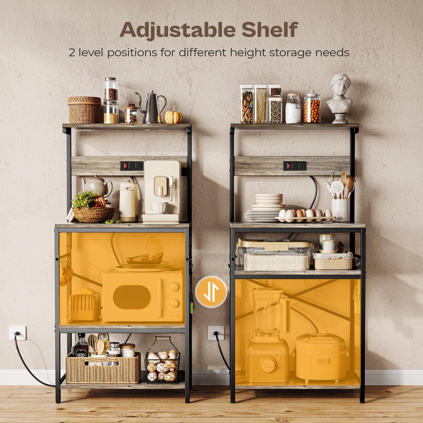 Greige Kitchen Rack