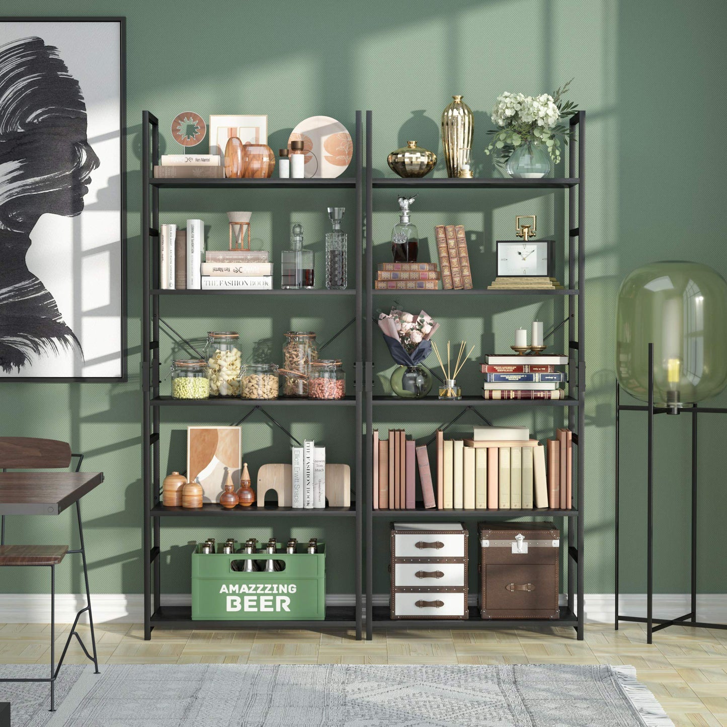 Black 5 Tier Bookshelf