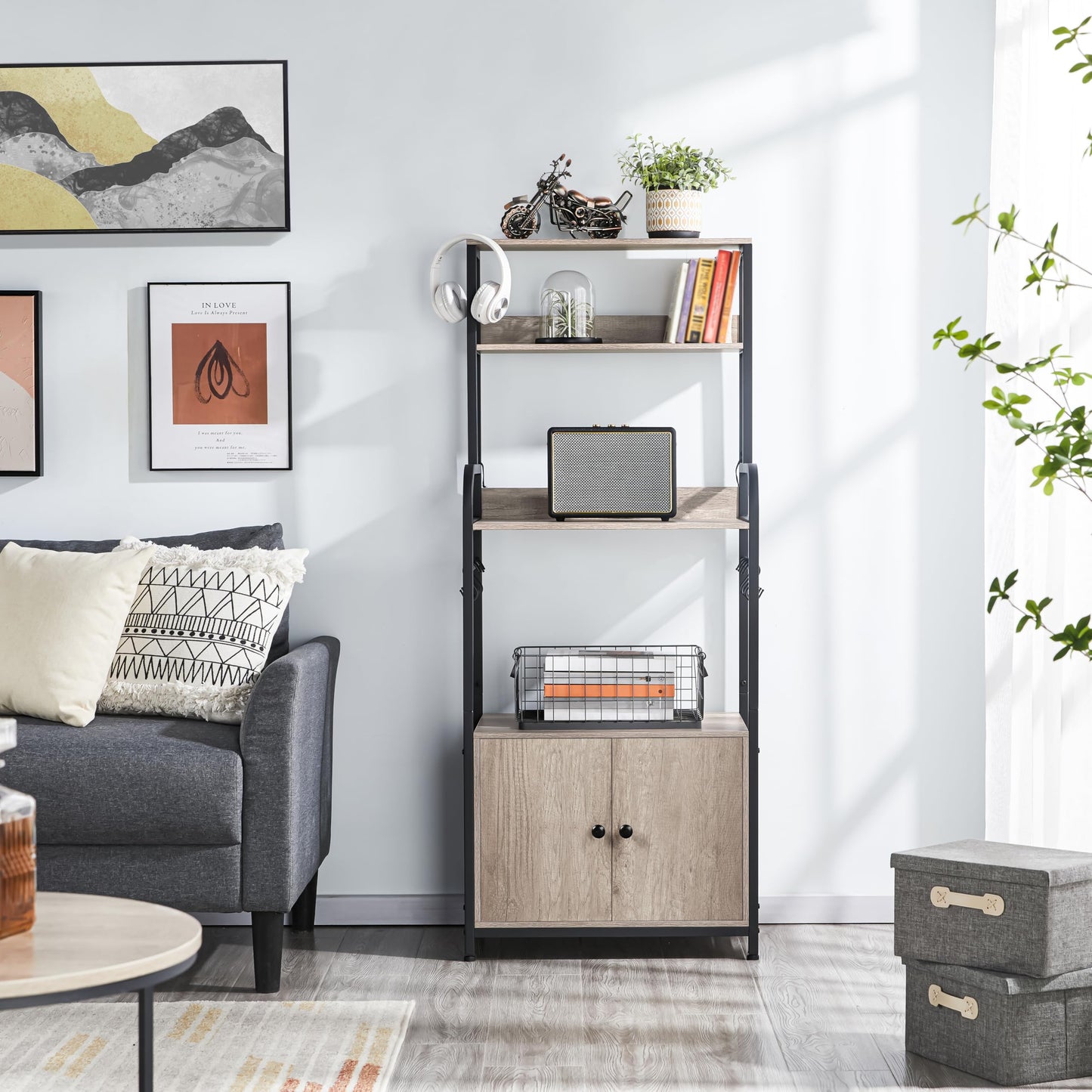 Grey Kitchen Bakers Rack