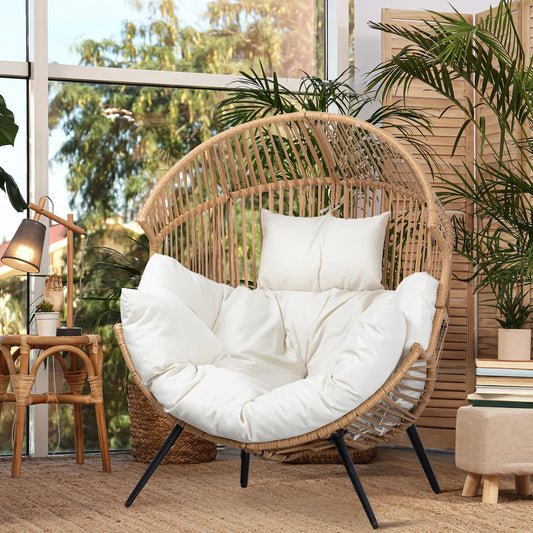 Oversized Patio Chair - Lounge Chair with Cushion for Indoor