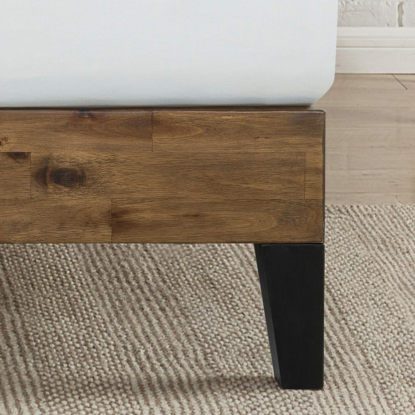 Wood Platform Bed Frame with Headboard