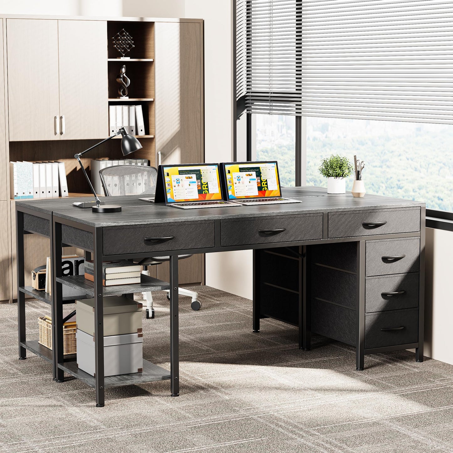 Charcoal Gray - 47 Inch Computer Desk