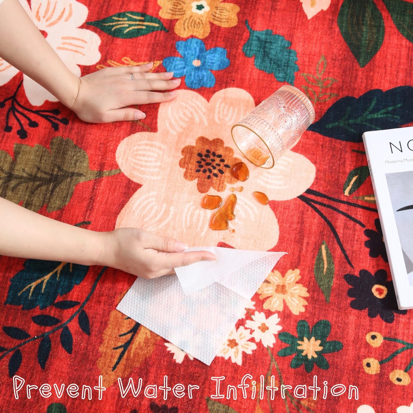 Floral Red Color Rug(3' x 5')