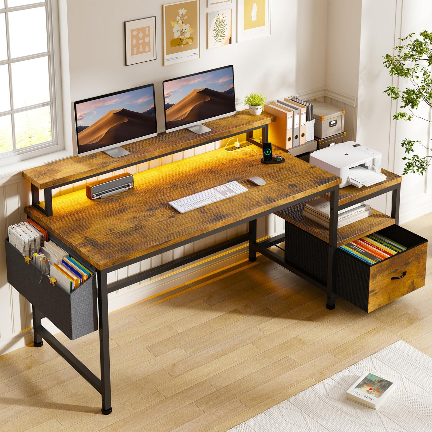 Rustic Brown Computer Desk