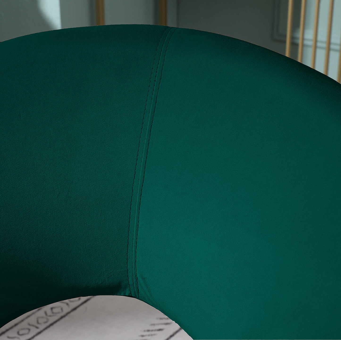 Velvet Upholstered Accent Chair with Gold Tone Finished Base