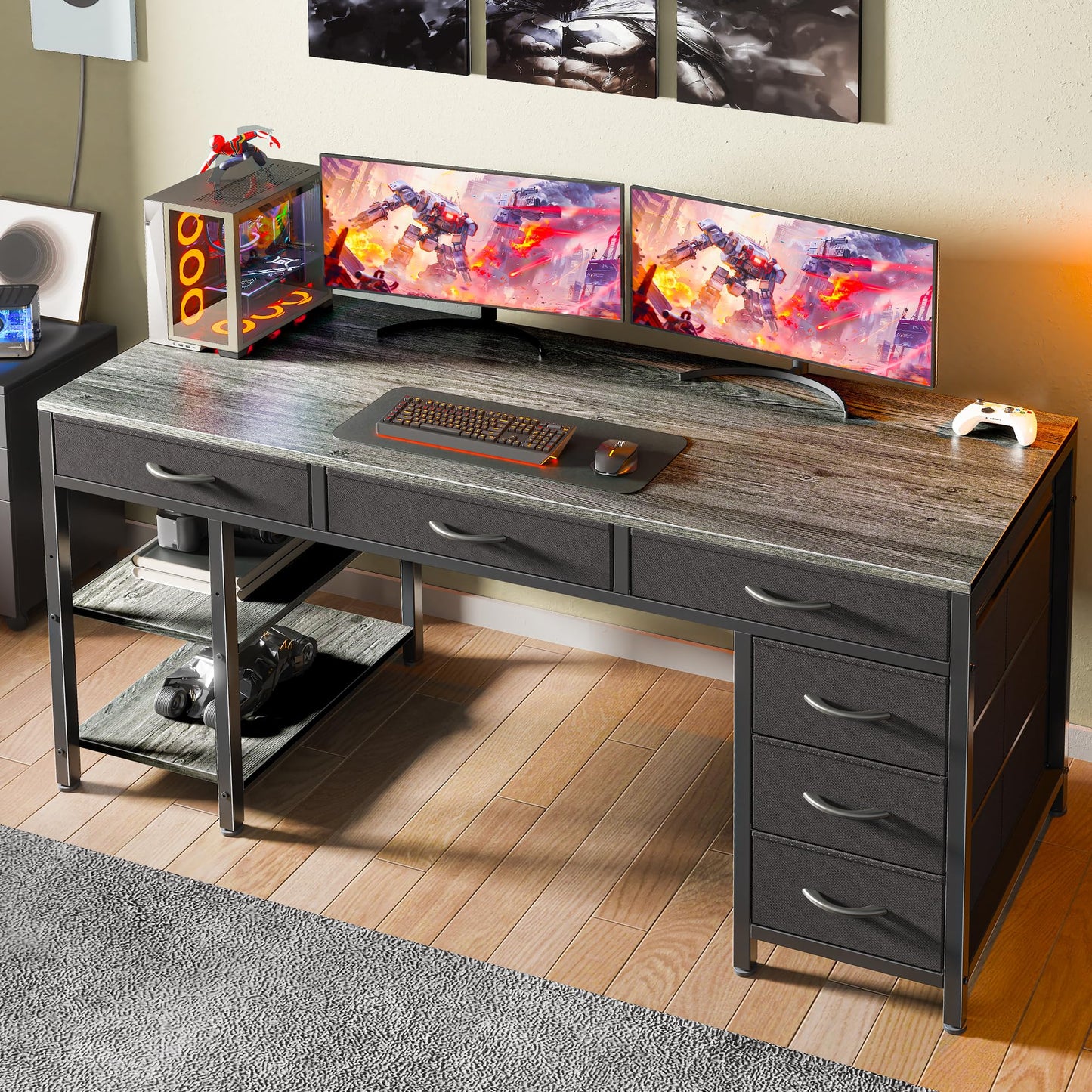 Charcoal Gray - 47 Inch Computer Desk