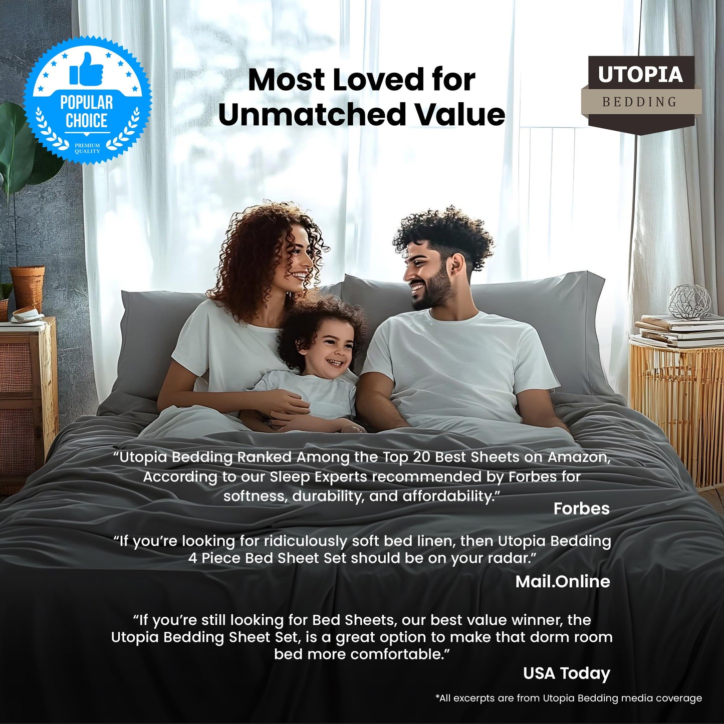 Bedding Queen Bed Sheets Set - 4 Piece