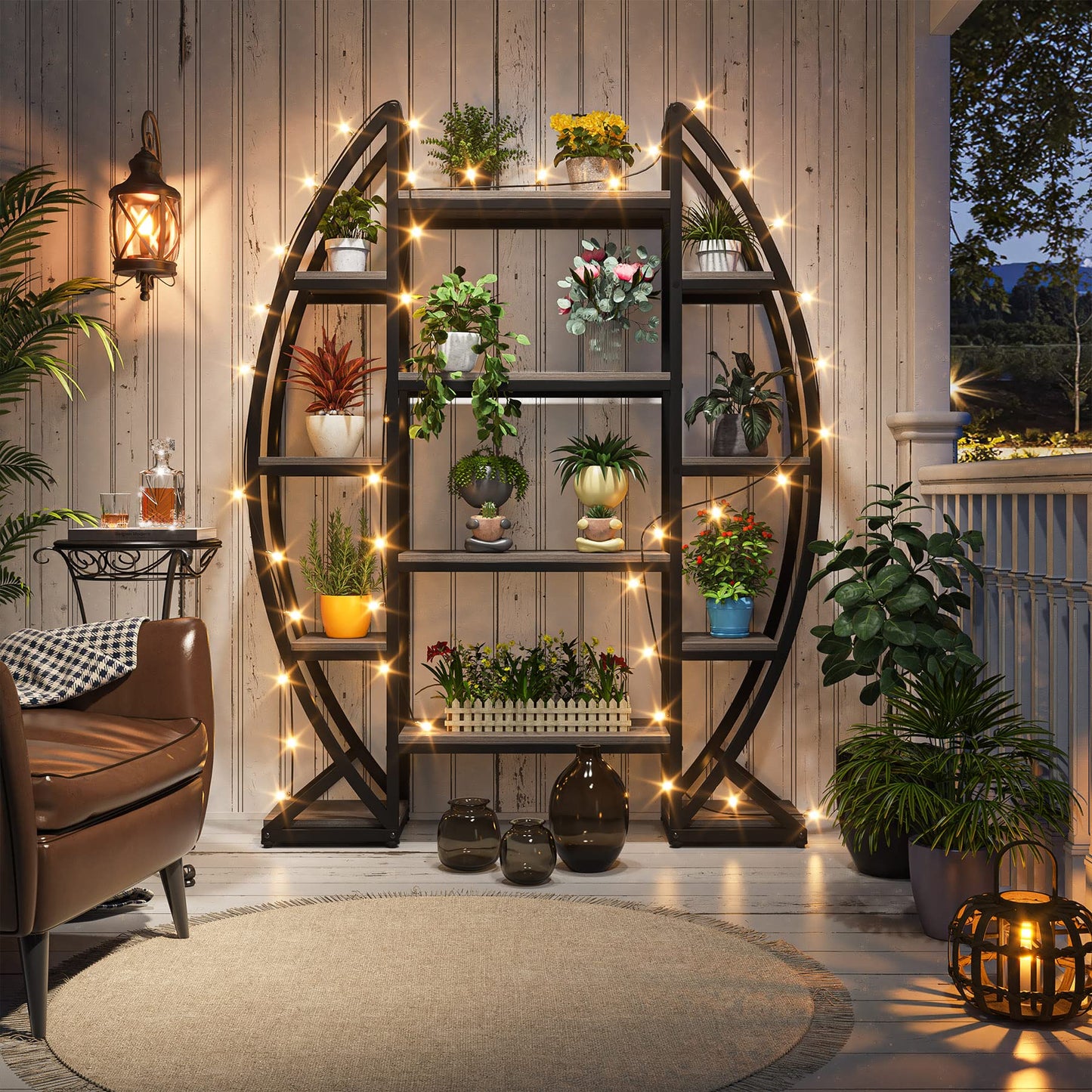8 Tiered Curved Plant Stand