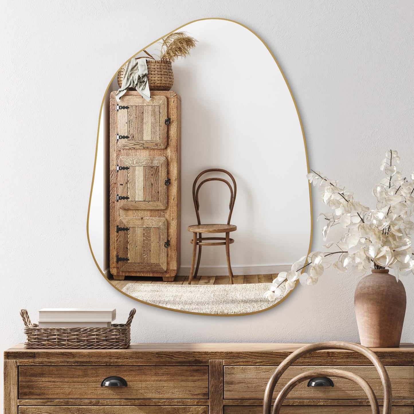 Irregular Wall Mirror, Mirror for Bathroom, Bedroom, Living Room and Entryway
