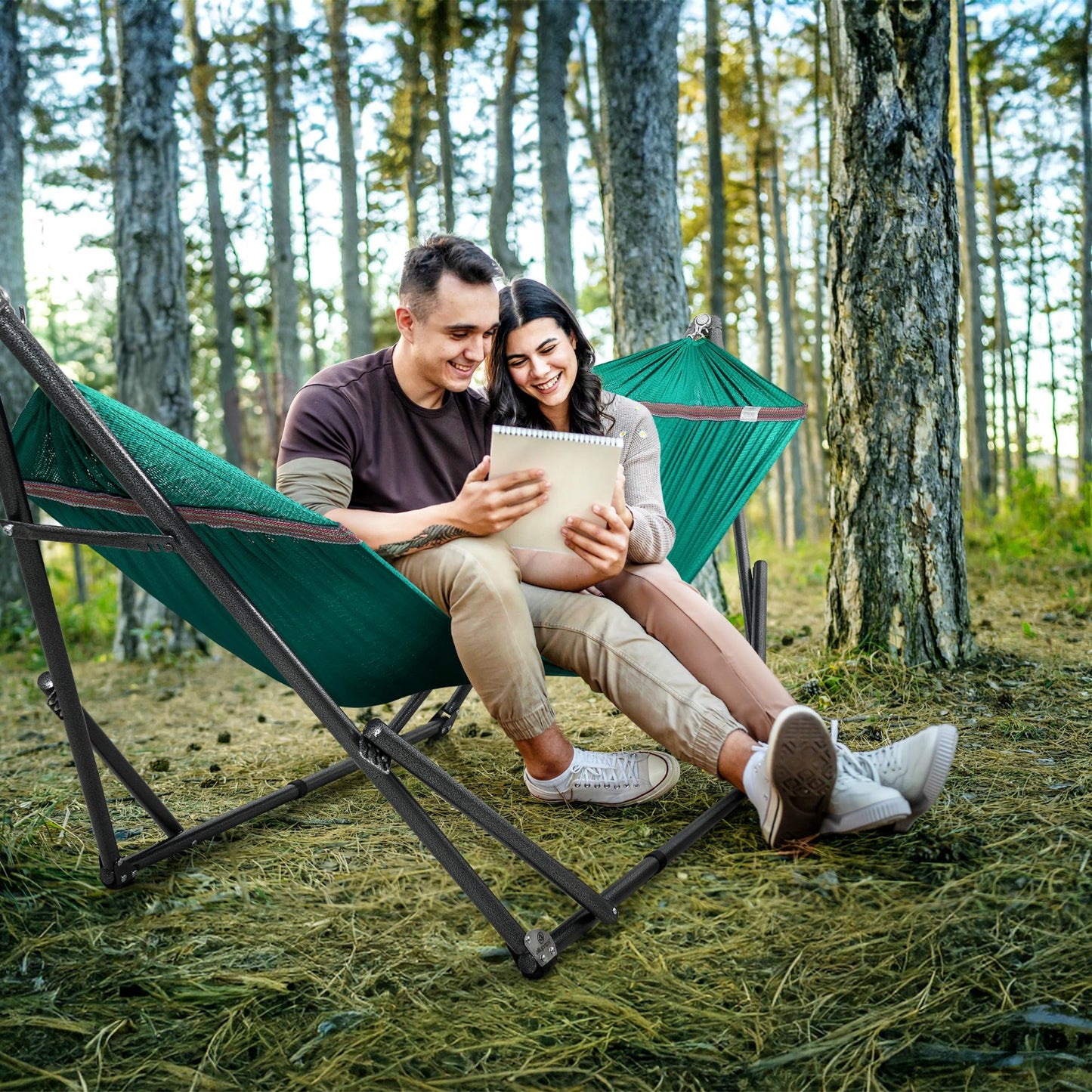 Double Hammock with Stand Included for 2 Persons