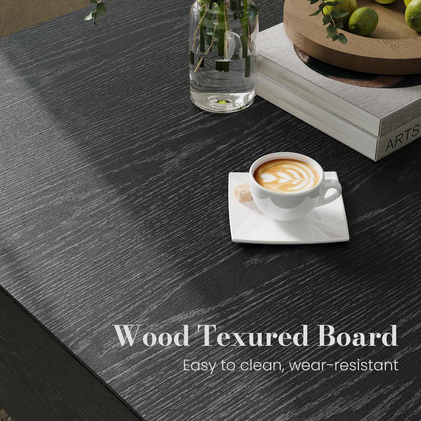 Black Modern Square Coffee Table