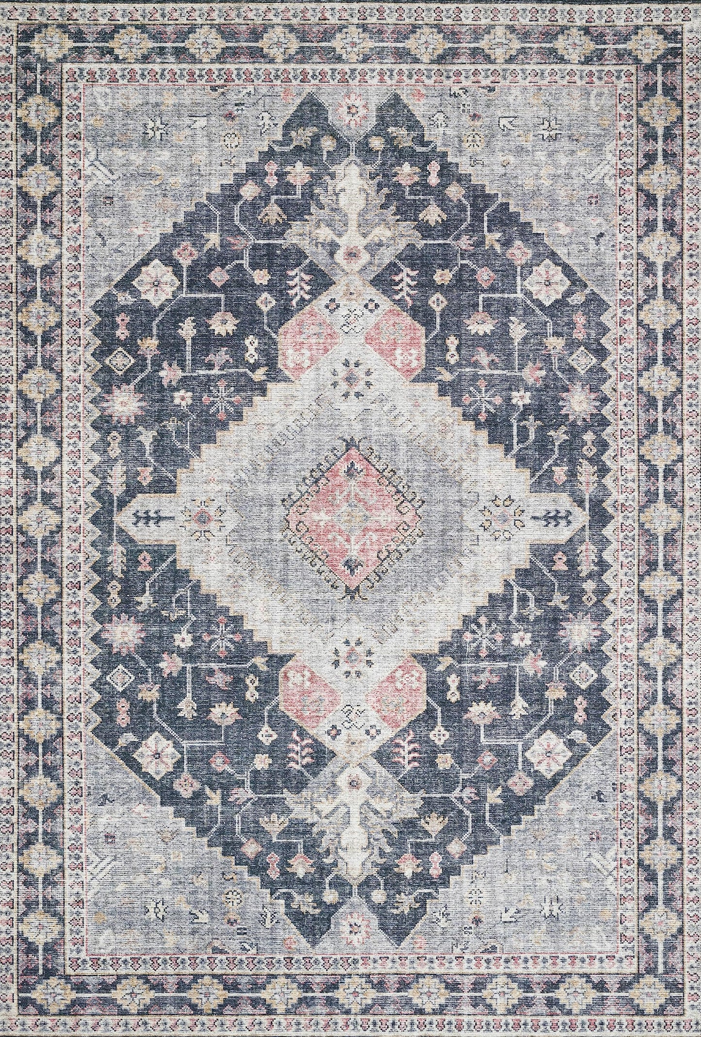Charcoal/Multi Area Rug - 7'-6" x 9'-6"