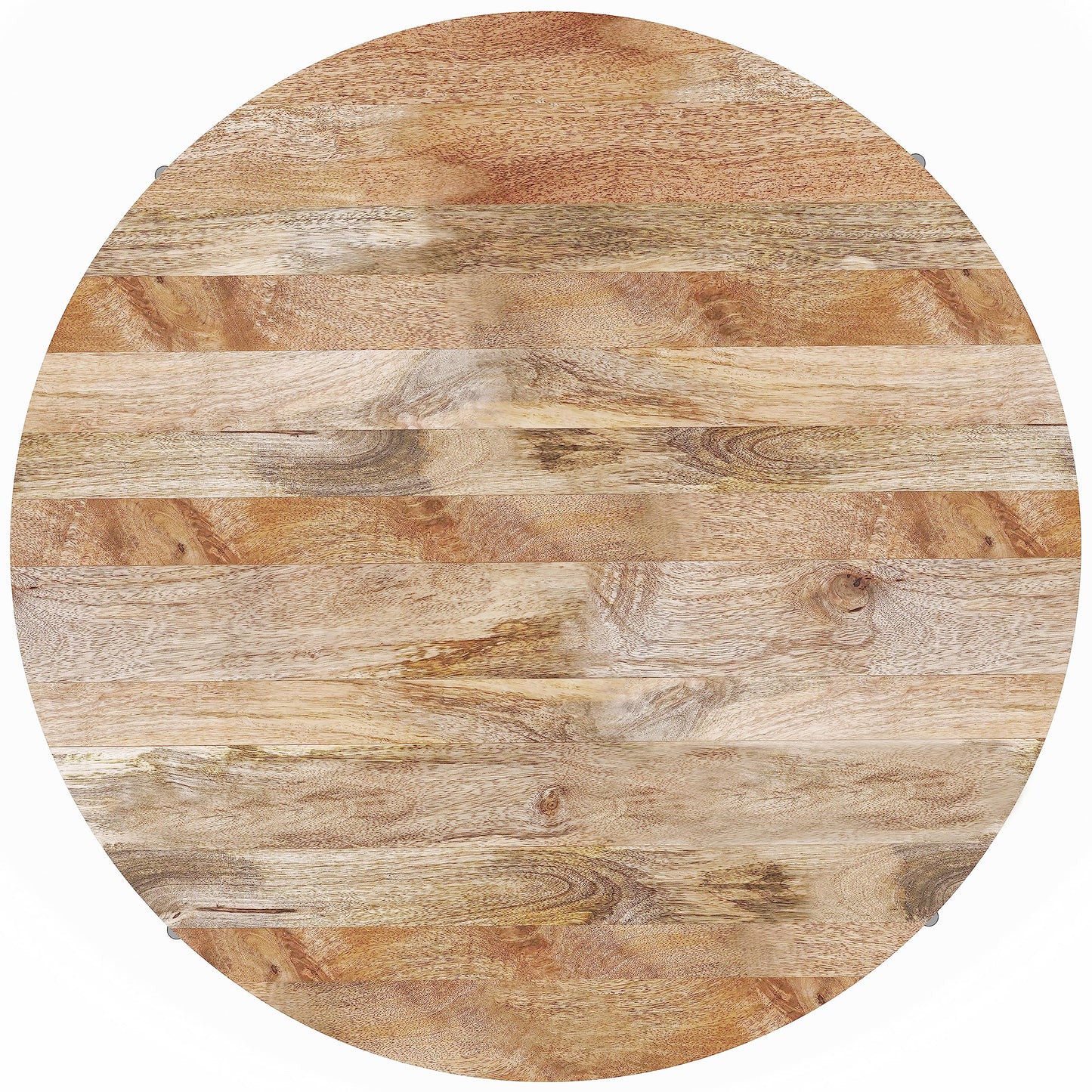 Natural Solid Mango Wood 38 inch Wide Round Modern