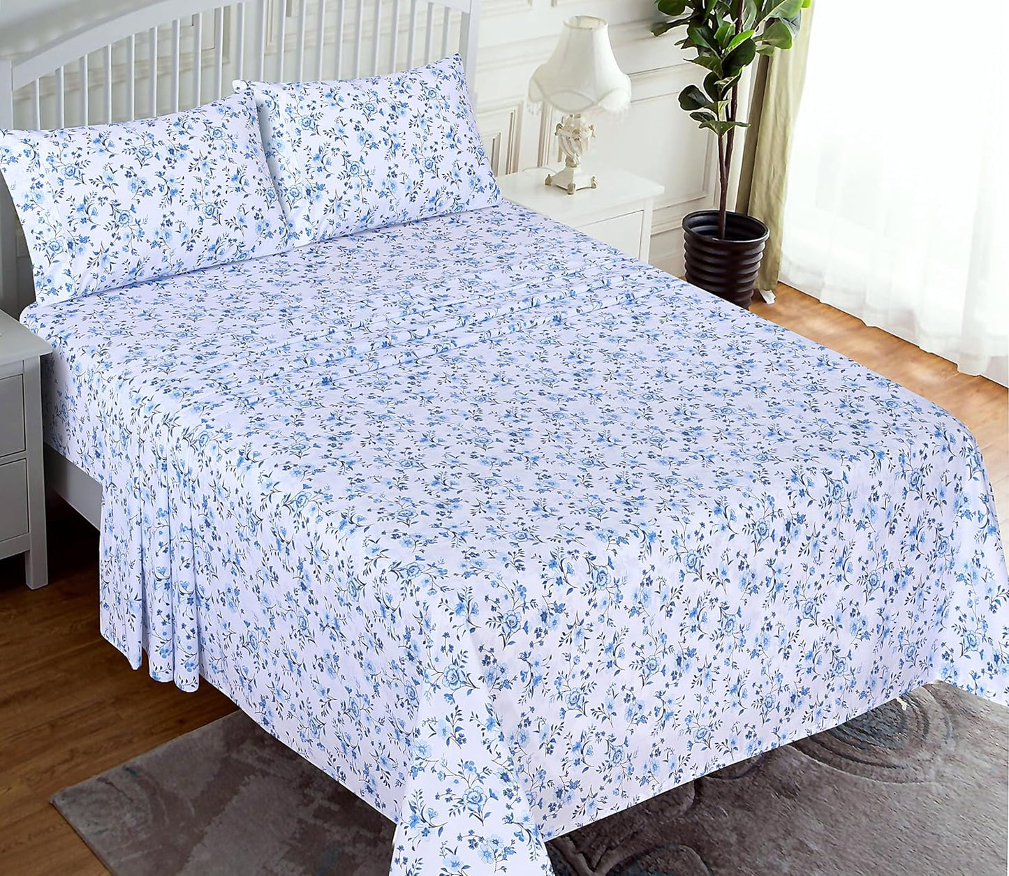 4 Pieces Cotton Sheets Set