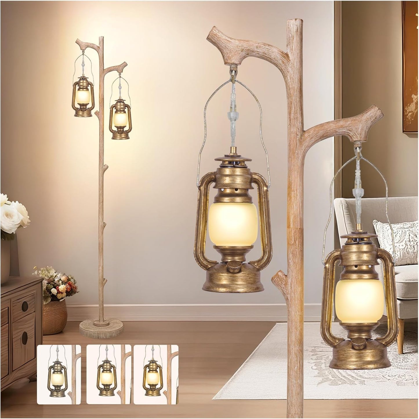 68" High Farmhouse Rustic Country Cottage Floor Lamp