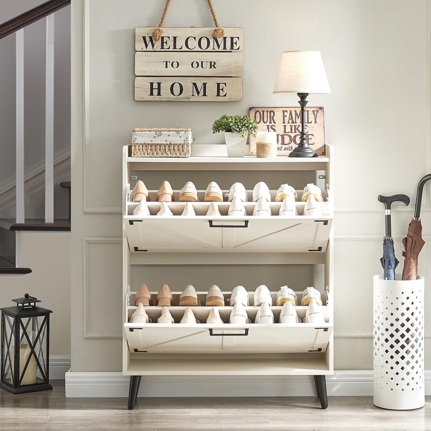 Farmhouse Style Shoe Storage Cabinet