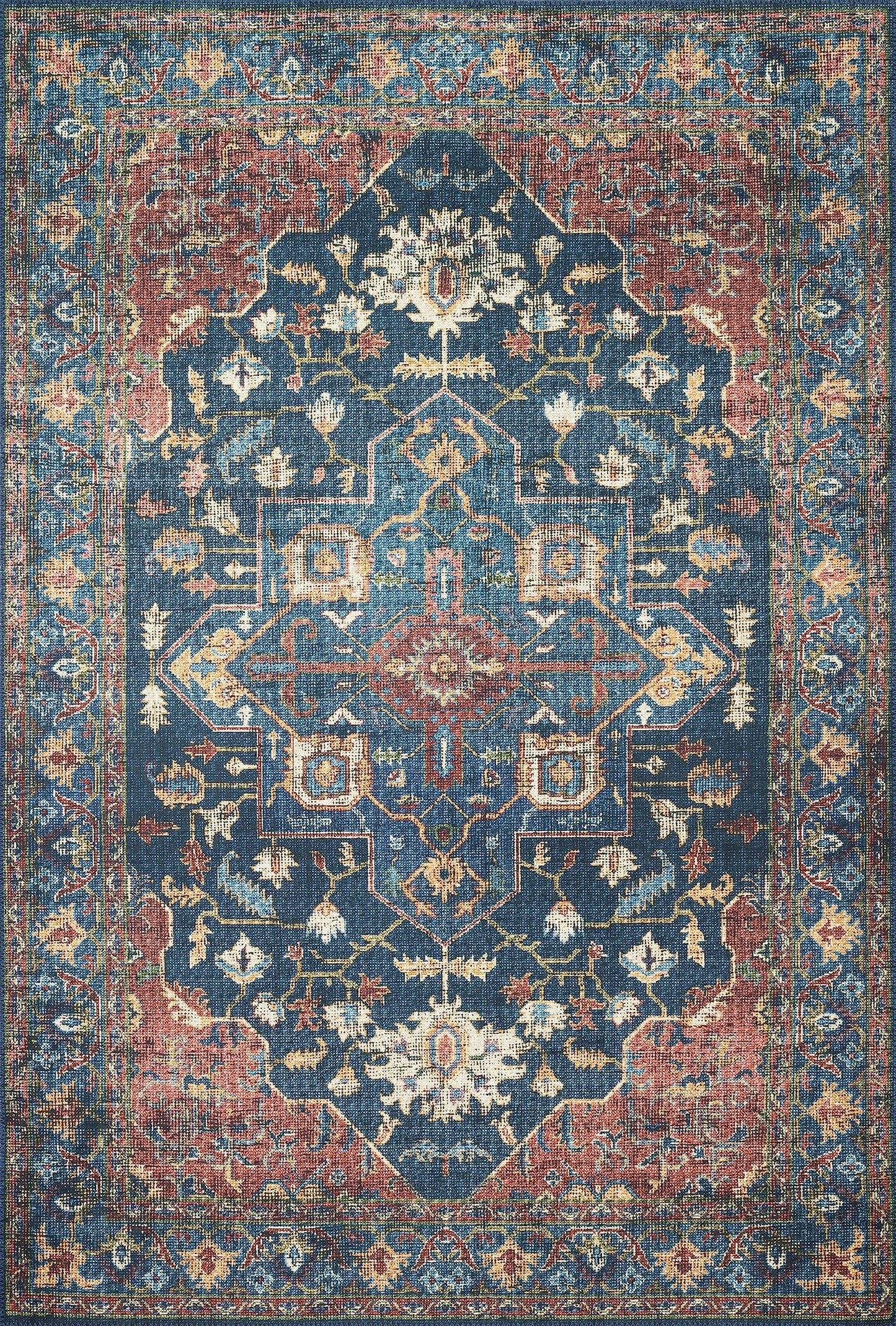 Denim/Brick Area Rug - 7'-6" x 9'-6"